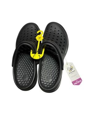 Joybees Unisex Black Slip-On Clog with Cushioned Honeycomb Footbed